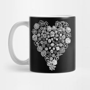 White Floral Heart of Flowers Mothers Day Mug